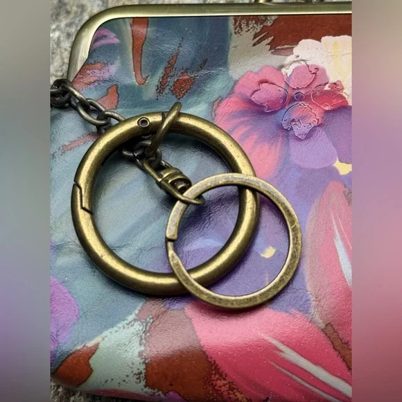 Patricia Nash Key Fob kisslock wallet floral leather - Picture 5 of 5